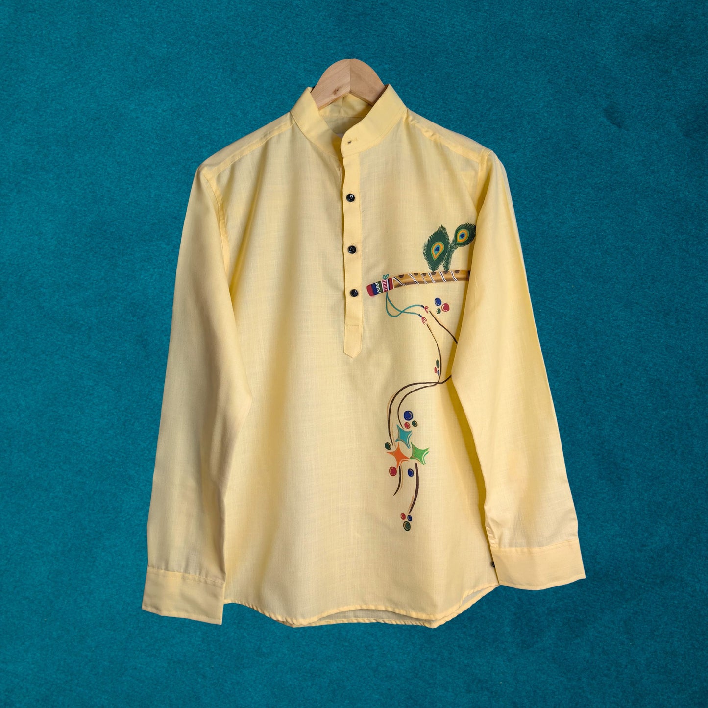 Men's Hand-Painted Bansuri Shirt
