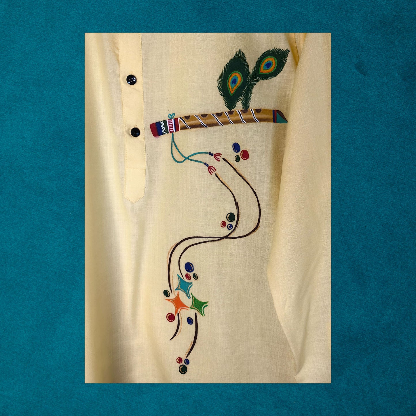 Men's Hand-Painted Bansuri Shirt