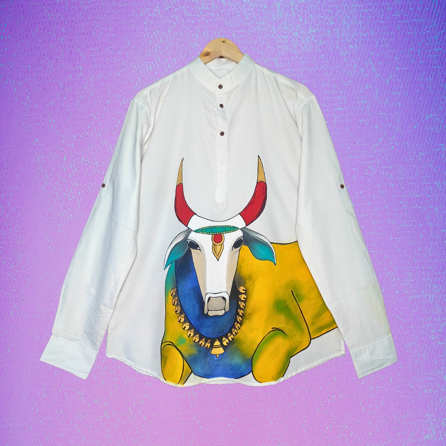 Men's Hand-Painted Kamadhenu Kurta Shirt