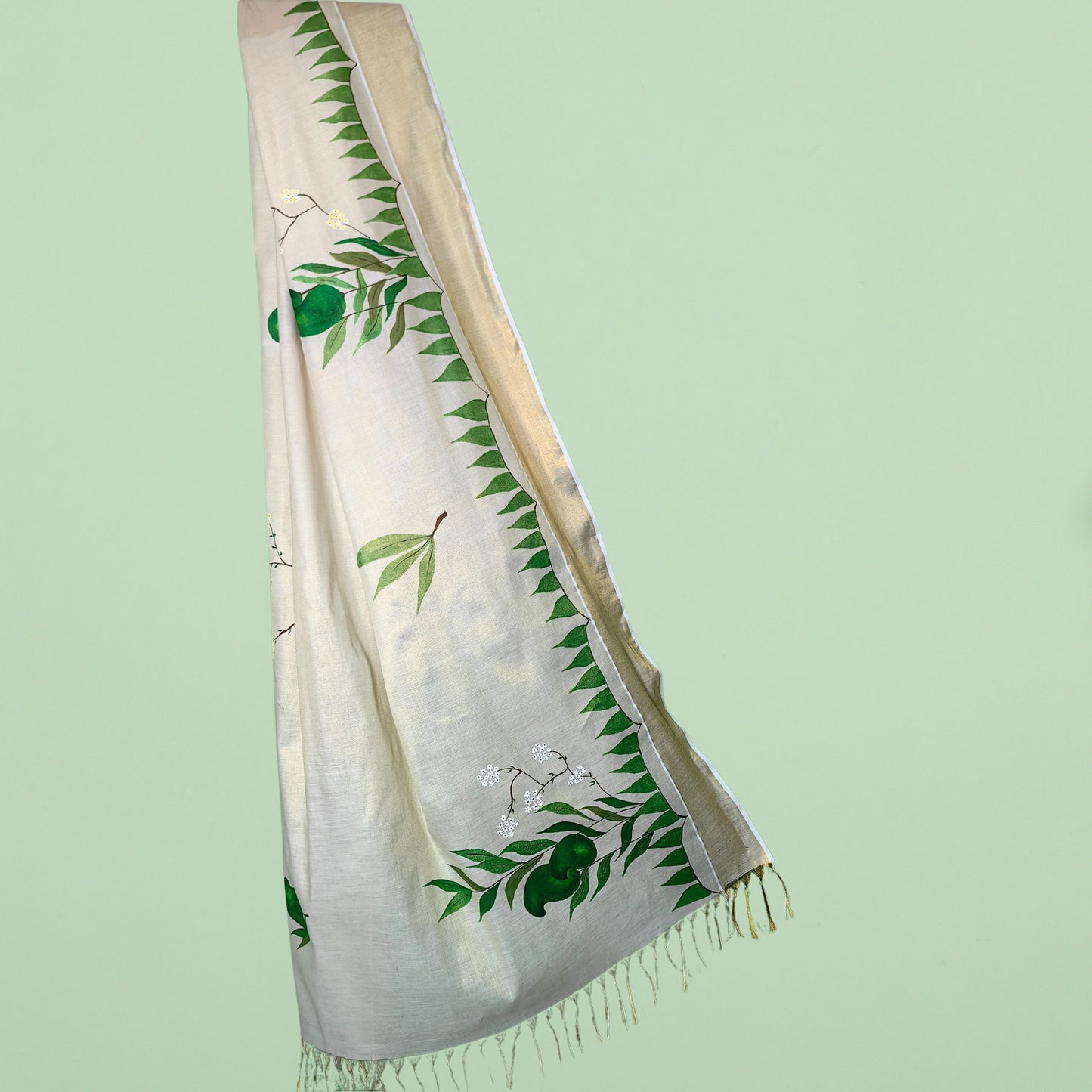 Women's Hand-Painted Mango Dupatta