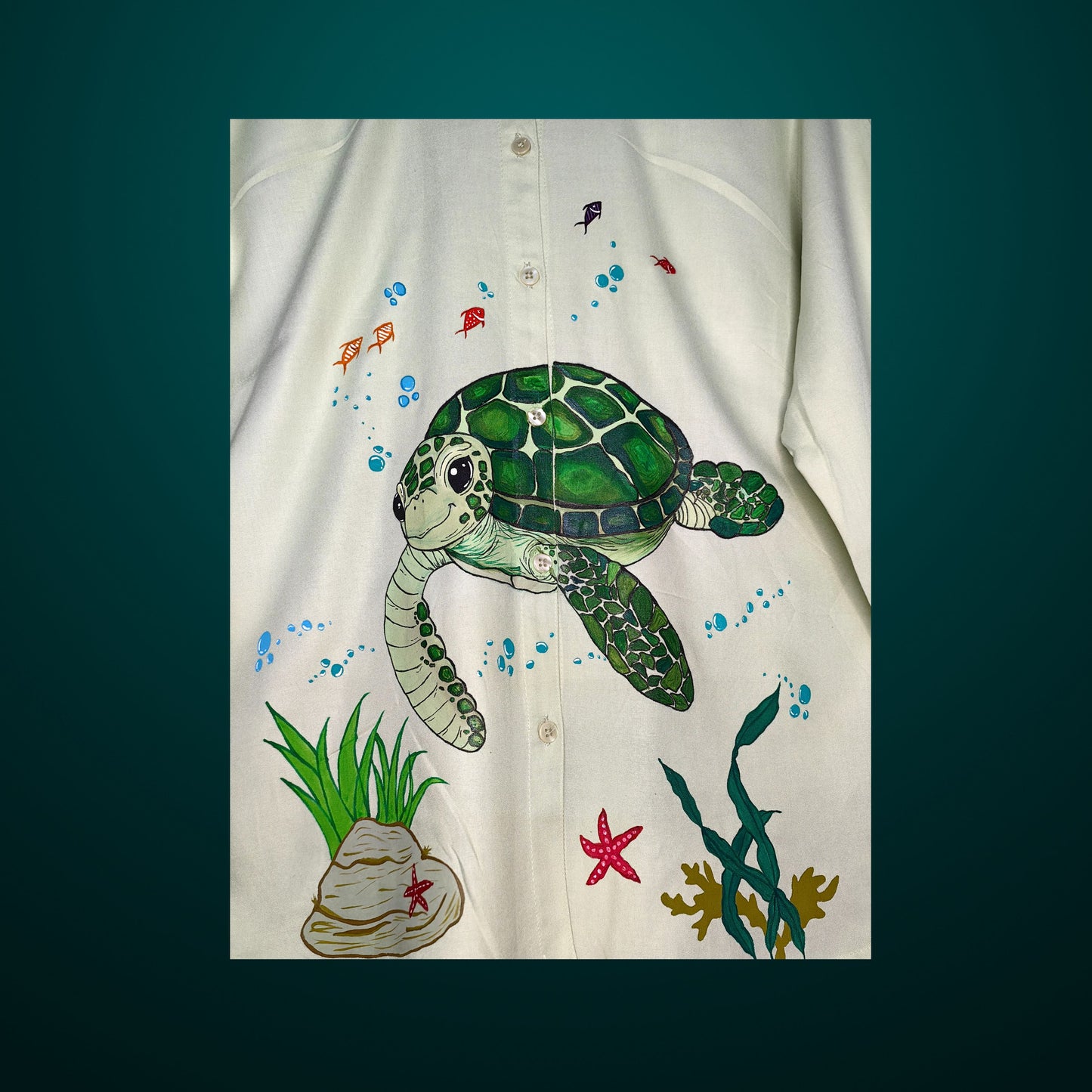 Women's Hand-Painted Turtle Shirt