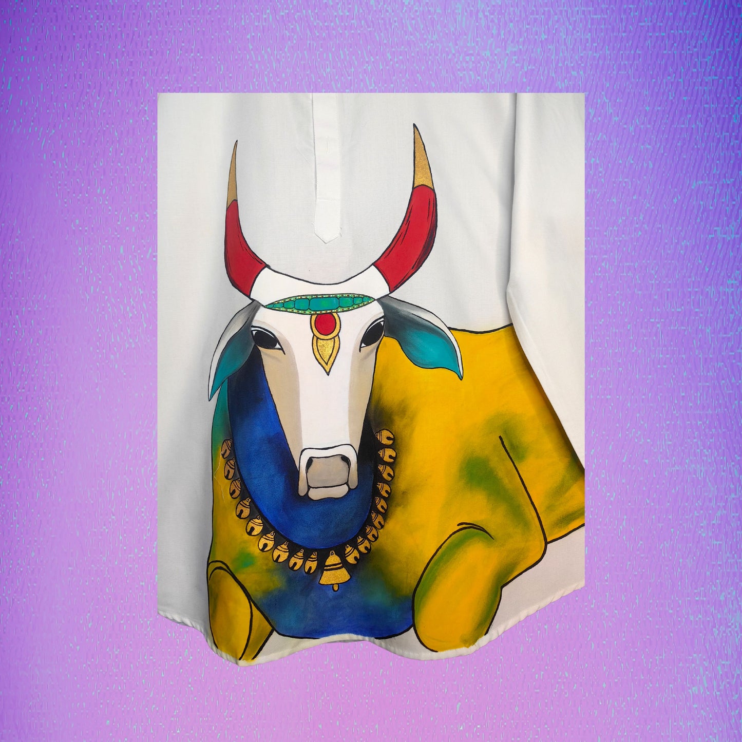 Men's Hand-Painted Kamadhenu Kurta Shirt