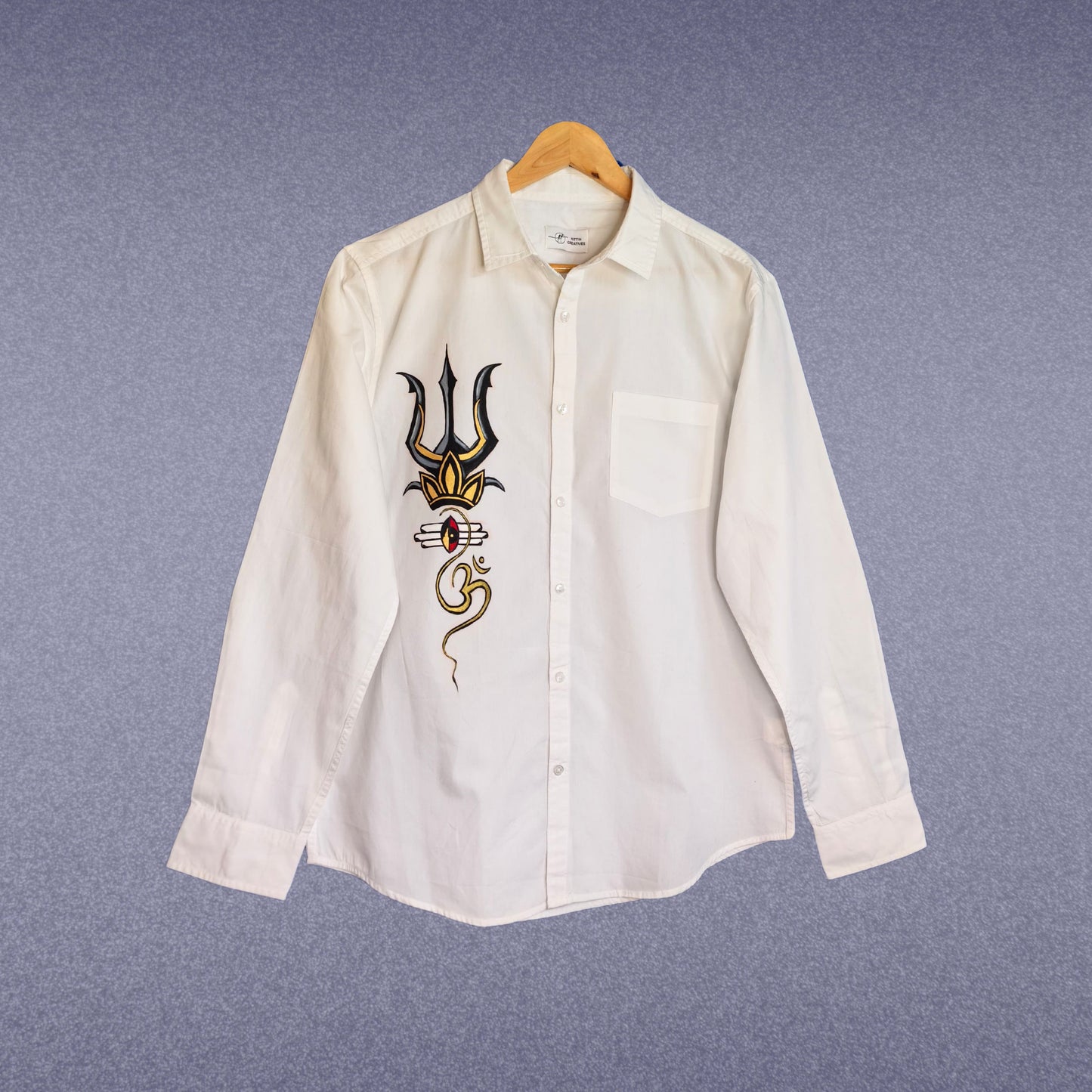 Men's Hand-Painted Trishul - Om Shirt