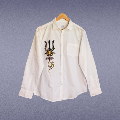 Men's Hand-Painted Trishul - Om Shirt
