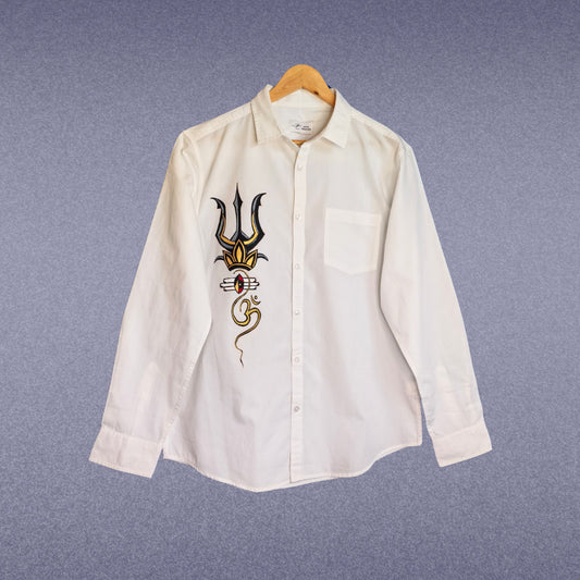 Men's Hand-Painted Trishul - Om Shirt