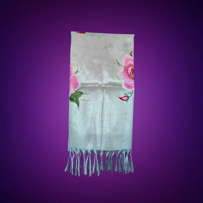 Women's Hand-Painted Rose Dupatta