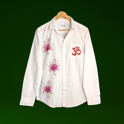 Men's Hand-Painted Lotus - Om Shirt
