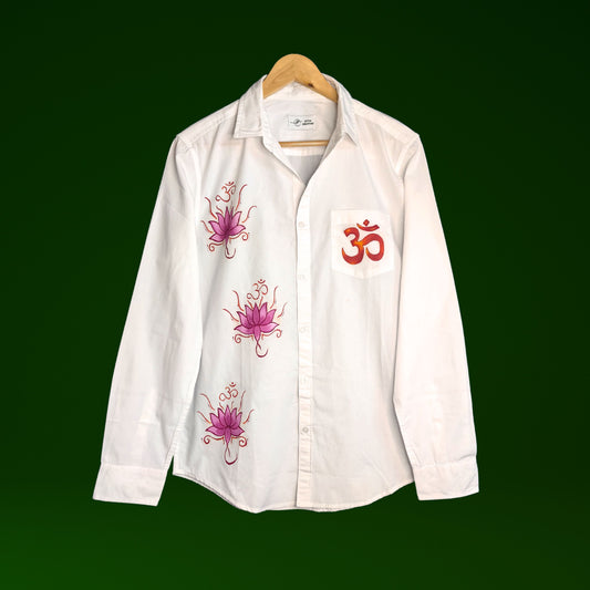 Men's Hand-Painted Lotus - Om Shirt