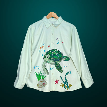 Women's Hand-Painted Turtle Shirt