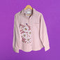 Women's Hand-Painted Floral Oversized Cotton Shirt