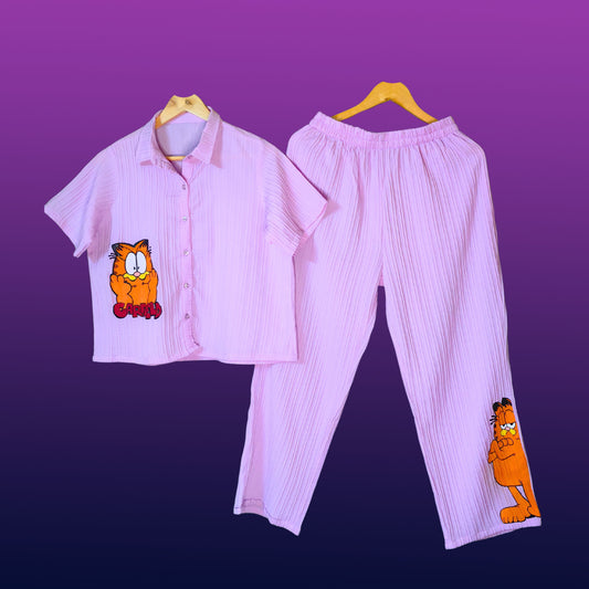 Women's Hand-Painted Garfield Co-Ord Set