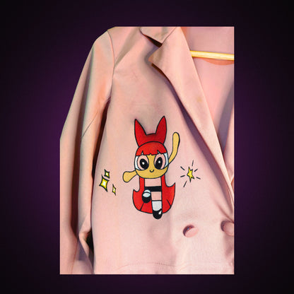 Women's Hand-Painted Power Puff Girls Co-Ord Set