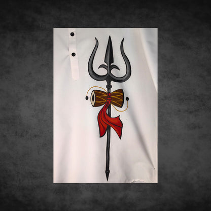 Men's Hand-Painted Trishul - Dhamaroo Shirt