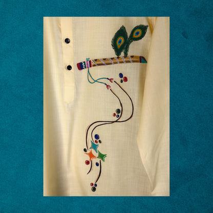 Men's Hand-Painted Bansuri Shirt