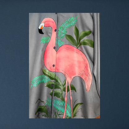 Women's Hand-Painted Flamingo Shirt