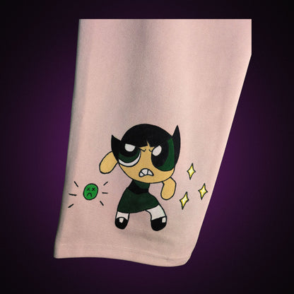 Women's Hand-Painted Power Puff Girls Co-Ord Set