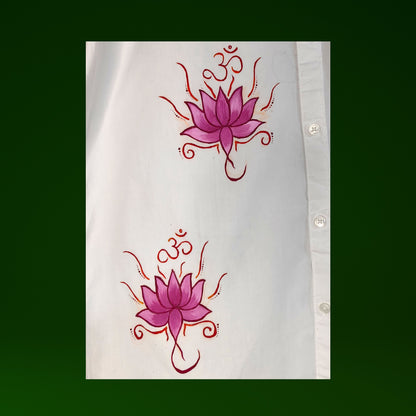 Men's Hand-Painted Lotus - Om Shirt