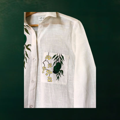 Women's Hand-Painted Mango Women's Oversized Shirt