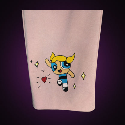 Women's Hand-Painted Power Puff Girls Co-Ord Set